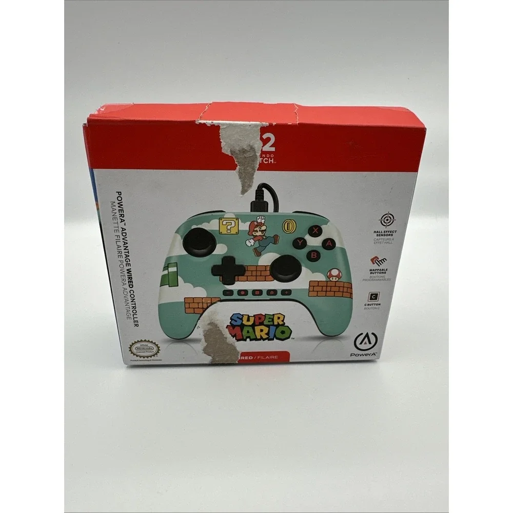 Power A Advantage Wired Controller for Nintendo Switch 2 Mario Open Box